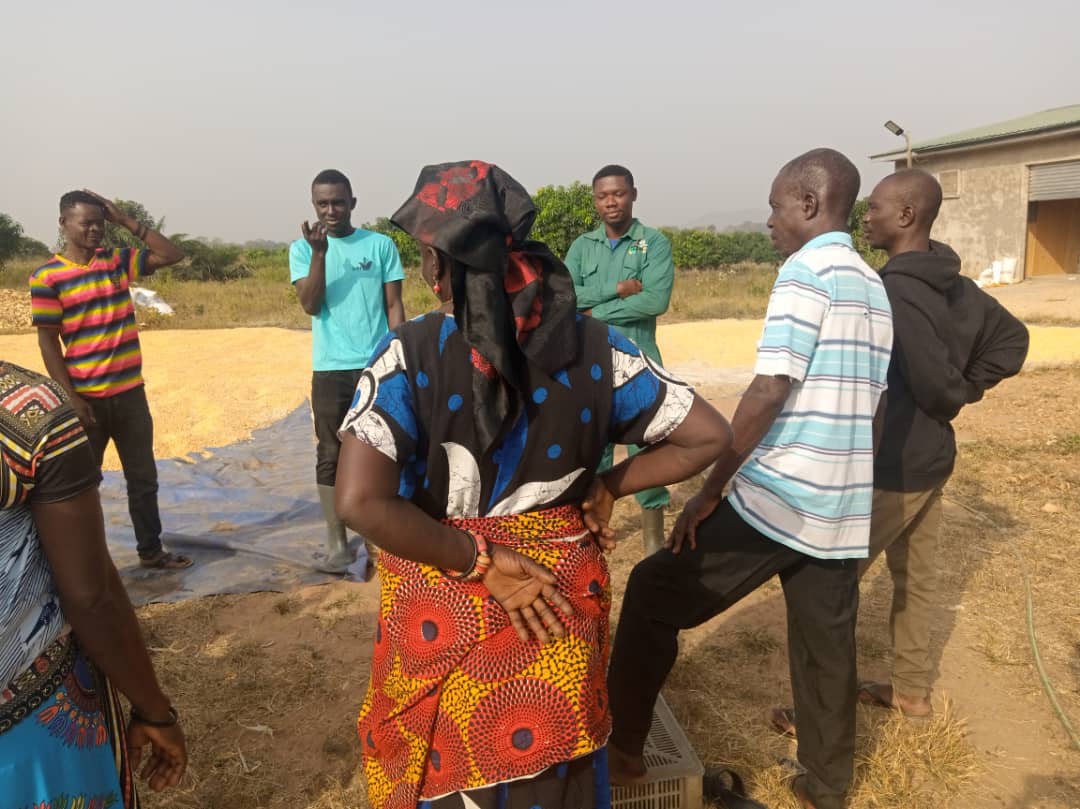 Farmers and facilitators standing outdoors in discussion, image 10 of 10
